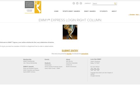 EMMY® Express Login Right Column | National Academy of ...