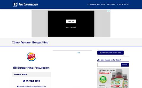 Burger King | Facturación Tickets México ALSEA - FacturaTicket