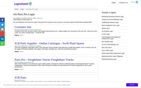 Jcb Parts Pro Login Customer Site - http://www ... - LoginDetail
