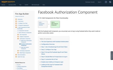 Facebook Authorization Component | Fire App Builder