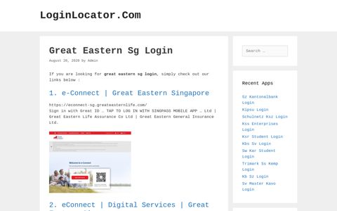 Great Eastern Sg Login - LoginLocator.Com