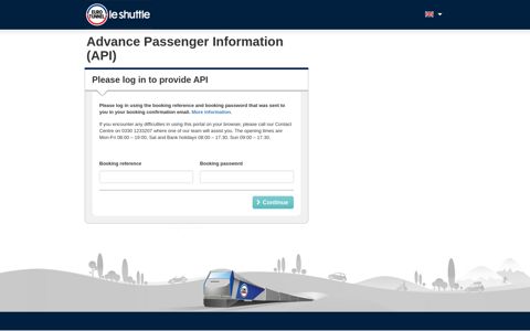 API Log in - Eurotunnel Le Shuttle