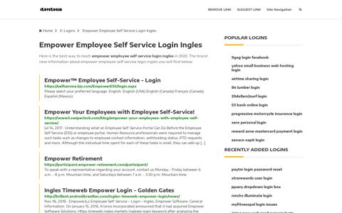 Empower Employee Self Service Login Ingles ❤️ One Click Access