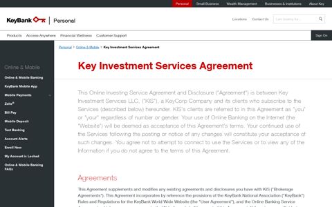Key Investment Services Agreement | KeyBank
