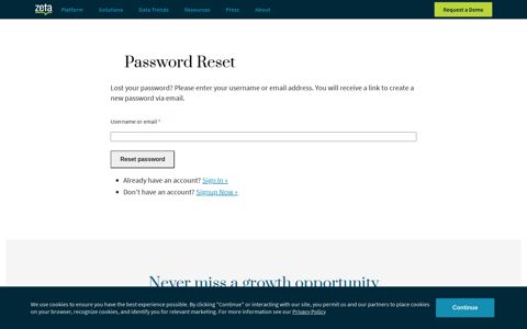 Password Reset - Zeta Global