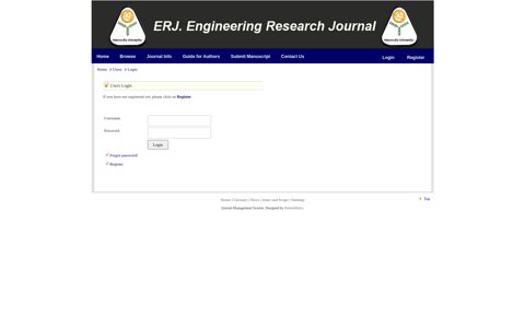 ERJ. Engineering Research Journal - Login