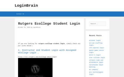 Rutgers Ecollege Student - Instructor And Student Login With ...
