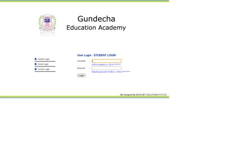 Student Login - gundecha education academy