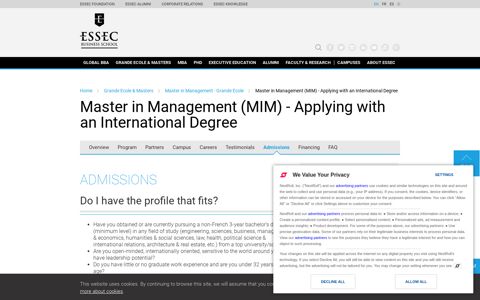 Admission - ESSEC Master in Management (MIM) - Grande ...