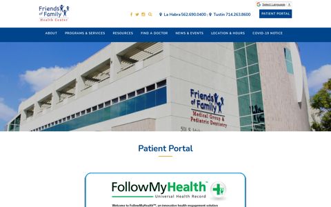 Patient Portal - Friends of Family Health Center