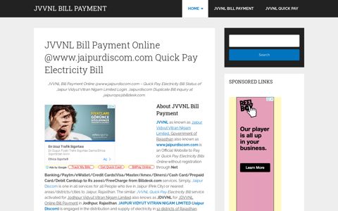 JVVNL Bill Payment Online @www.jaipurdiscom.com Quick ...