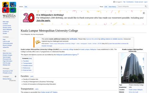 Kuala Lumpur Metropolitan University College - Wikipedia