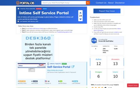 Intime Self Service Portal