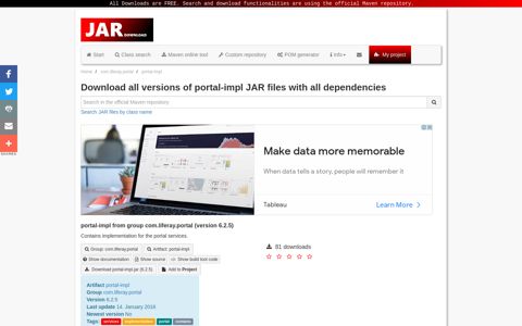 Download com.liferay.portal JAR files with all dependencies