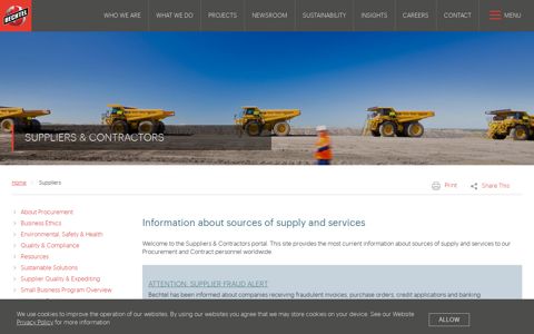 Welcome to the Supplier and Contractors Portal - Bechtel