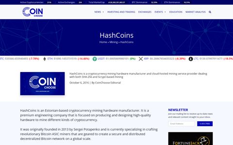 HashCoins Has It All Covered - CoinChoose.com