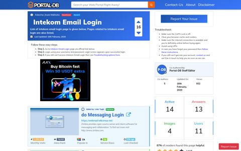 Intekom Email Login - Portal-DB.live