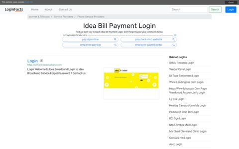 Idea Bill Payment - Login - LoginFacts