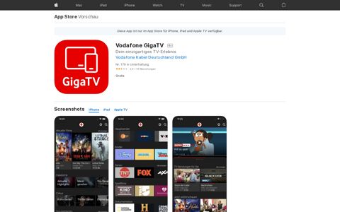 ‎Vodafone GigaTV im App Store