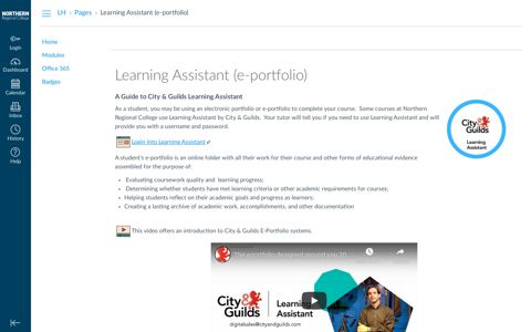 Learning Assistant (e-portfolio): Learning Hub - My dashboard