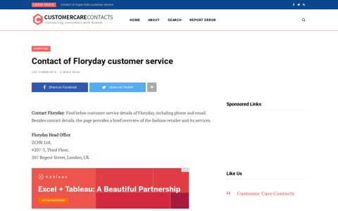 Contact of Floryday customer service - Customer Care Contacts