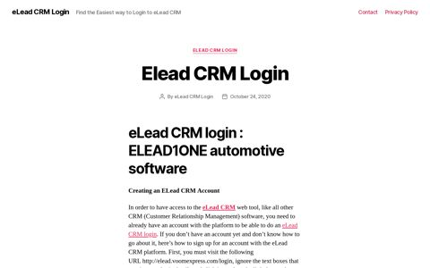eLead CRM Login – Find the Easiest way to Login to eLead ...