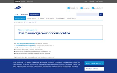 Manage Your TDS Account Online - Account Support | TDS