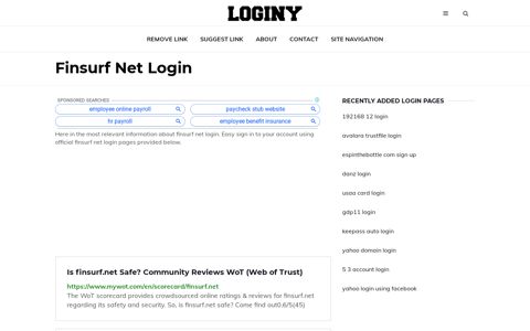 Finsurf Net Login ✔️ One Click Login - loginy.co.uk