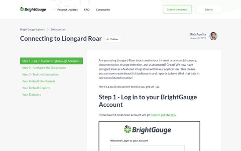 Connecting to Liongard Roar – BrightGauge Support