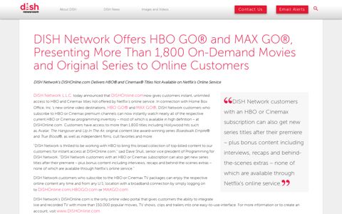 DISH Network's DISHOnline.com Delivers HBO ... - About DISH