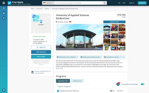 University of Applied Sciences Emden/Leer - Free-Apply.com