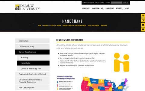 Handshake - DePauw University