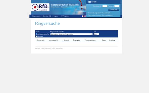 Referenzinstitut für Bioanalytik, RfB - Ringversuche