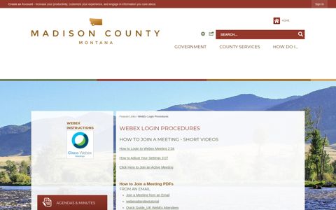 WebEx Login Procedures | Madison County, MT