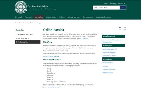 Online learning - Ayr State High School