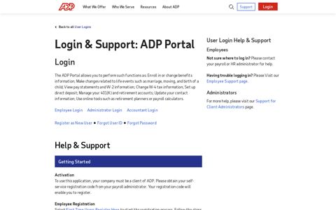 Login & Support | ADP Portal | ADP Self Service Portal
