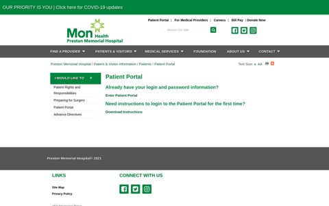 Patient Portal | Preston Memorial Hospital - Mon Health