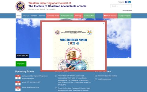 Home - Western India Regional Council of ICAI