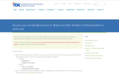 Access your email (@connect or @alumni) after Modern ...