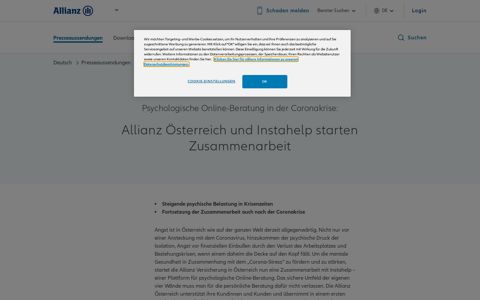Allianz und Instahelp: Psychologische Online-Beratung in der ...
