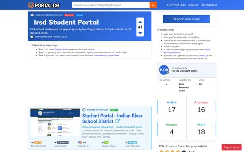 Irsd Student Portal