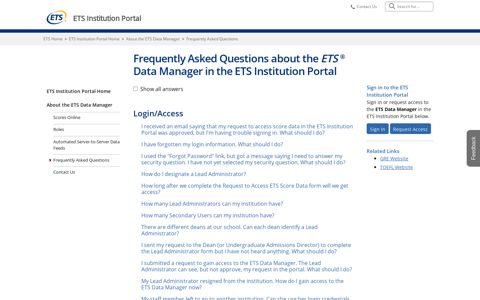 Frequently Asked Questions about the ETS Data Manager in ...