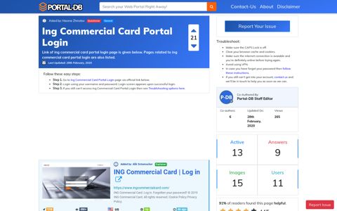 Ing Commercial Card Portal Login
