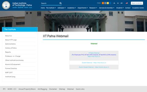 Webmail - Indian Institute of Technology, Patna