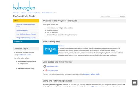 Home - ProQuest Help Guide - LibGuides at Holmesglen