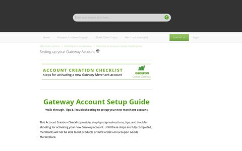 Setting up your Gateway Account : Groupon Goods Marketplace