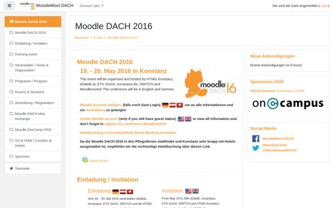 Kurs: Moodle DACH 2016 - MoodleMoot DACH