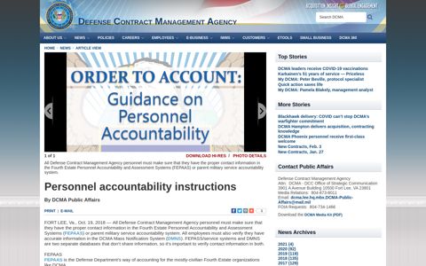 Personnel accountability instructions > Defense Contract ...