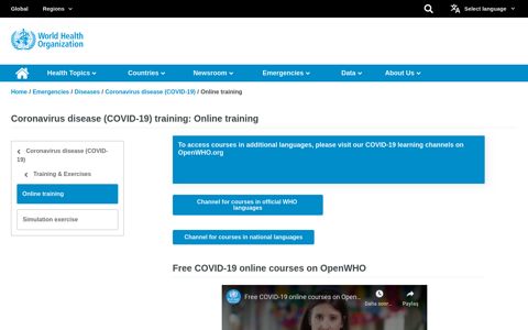 Online training - World Health Organization