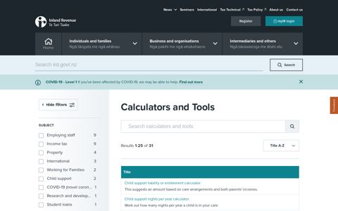 Calculators and Tools - Ird
